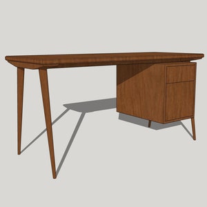 Mid Century Modern Design Walnut Desk image 1