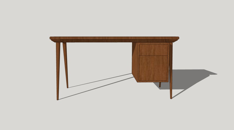 Mid Century Modern Design Walnut Desk image 3