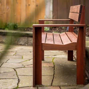 Custom Ipe Modern Outdoor Bench with Arms image 9