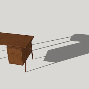 Mid Century Modern Design Walnut Desk image 6