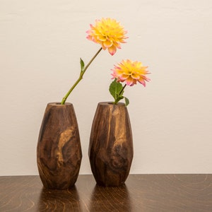 Pair of Modern Walnut Burl Bud Vases image 6