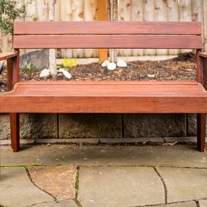 Custom Ipe Modern Outdoor Bench with Arms image 2