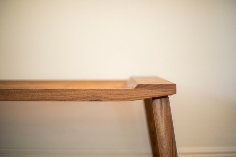 MCM Bench with Brass Inlay Pictured in Walnut image 6