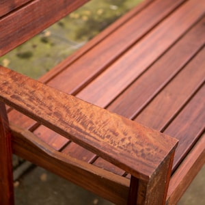 Custom Ipe Modern Outdoor Bench with Arms image 6