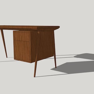 Mid Century Modern Design Walnut Desk image 4