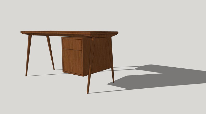 Mid Century Modern Design Walnut Desk image 4