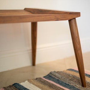 MCM Bench with Brass Inlay Pictured in Walnut image 5