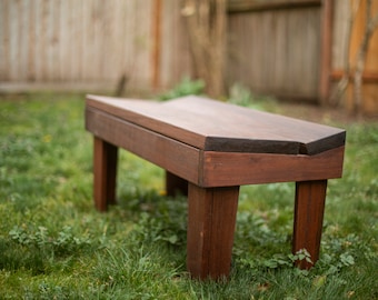 Custom Ipe Slab Modern Outdoor Bench