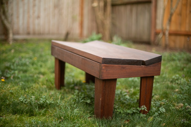 Custom Ipe Slab Modern Outdoor Bench image 1