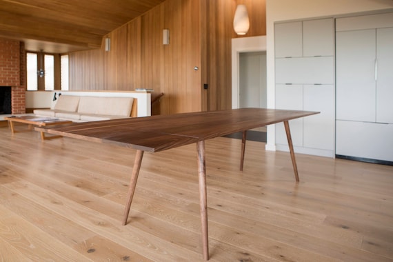 MCM Style Extendable Hardwood Dining Table Etsy