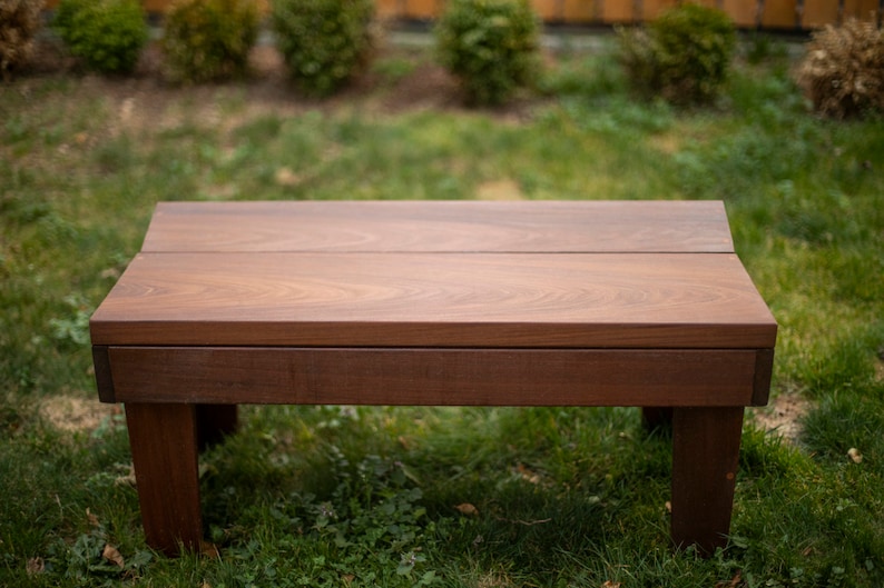 Custom Ipe Slab Modern Outdoor Bench image 4