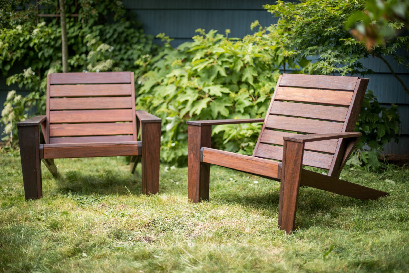 Custom Ipe Modern Adirondack Chairs Etsy