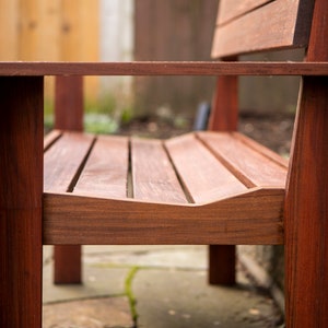 Custom Ipe Modern Outdoor Bench with Arms image 4