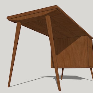 Mid Century Modern Design Walnut Desk image 2