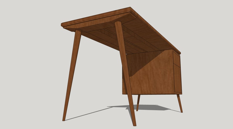 Mid Century Modern Design Walnut Desk image 2