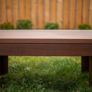 Custom Ipe Slab Modern Outdoor Bench image 5