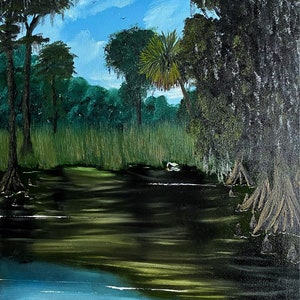 Wild Florida Nature Framed Original Oil Painting