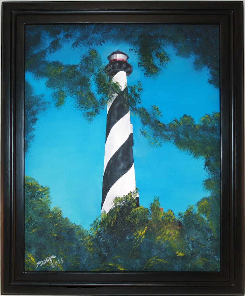 St. Augustine Lighthouse Framed Original Oil Painting Etsy