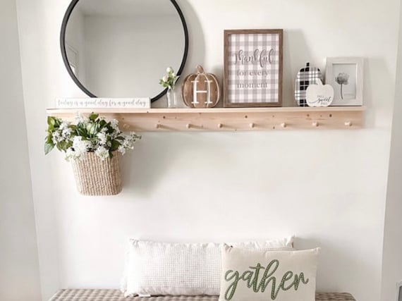 White peg rail with shelf sale