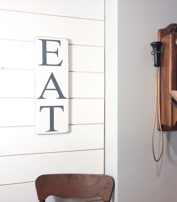 Eat Sign Rustic Wood Kitchen Sign Kitchen Decor Etsy