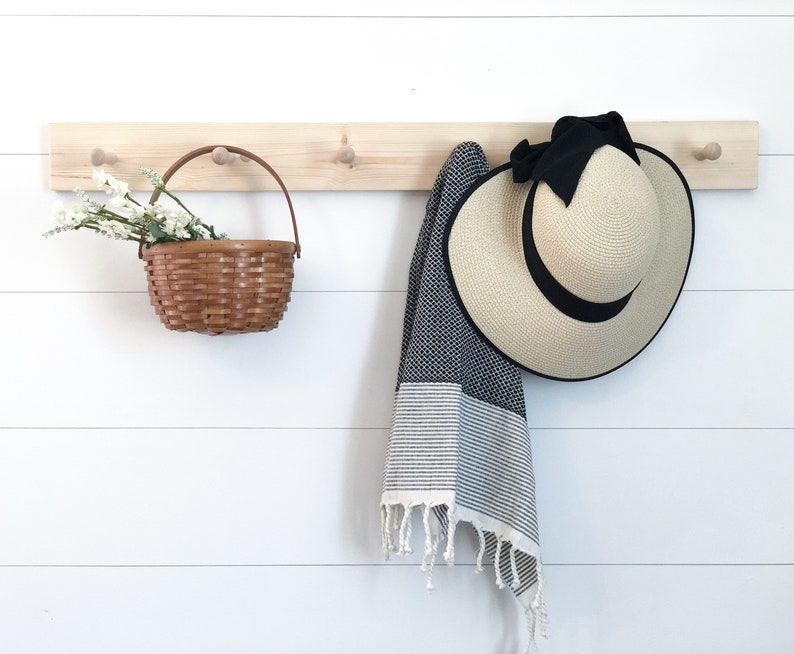 Hat Rack Wooden Peg Rail Shaker Peg Rack Wooden Peg Rack Etsy