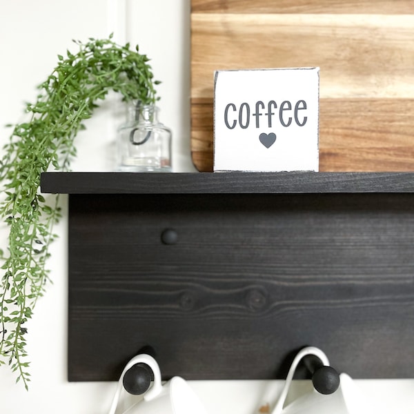 Shelf with hooks | towel rack | Kitchen decor | Wooden peg rail | wooden peg rack | coat rack | entryway decor | minimalist | shaker peg