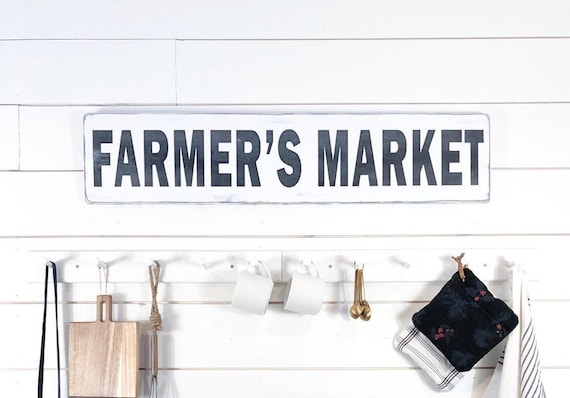 Farmers Market Farmers Market Sign Wood Market Sign Rustic Kitchen Sign