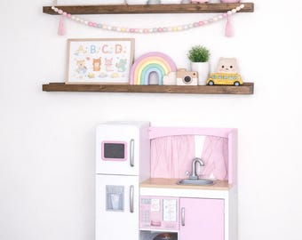 Rustic Wood Ledge Shelf | Floating Picture Shelf | Farmhouse Wall Decor | Nursery Book Ledge | Photo Display Shelf | Handmade Pine Shelf
