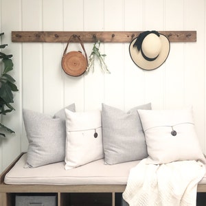 Hat rack | Wooden peg rail | shaker peg rack | wooden peg rack | coat hanger | entryway decor | minimalist decor | wooden hook rack