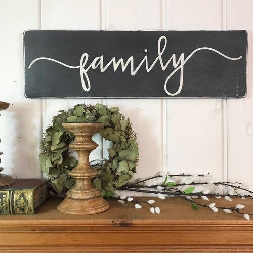Family Sign Rustic Wood Sign Wall Collage Decor Fixer Etsy