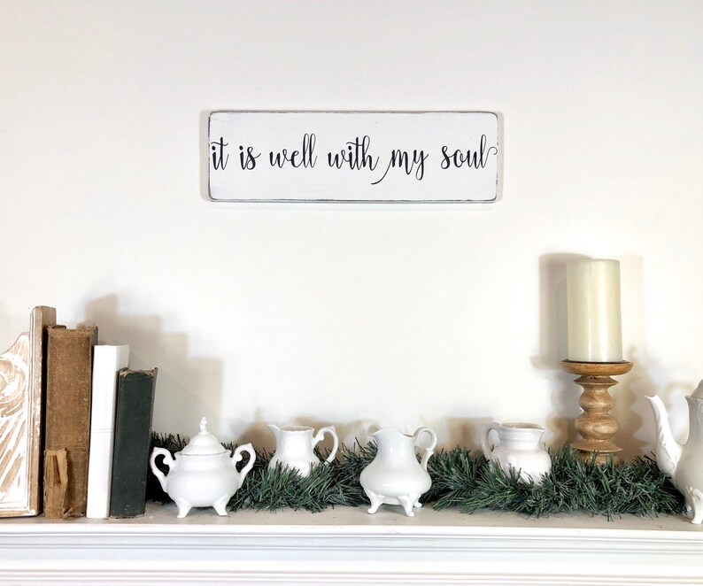 It is well with my soul wood sign hymn wall art rustic Etsy