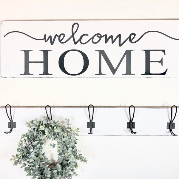 Welcome home sign | rustic wood sign | housewarming gift | welcome sign | entryway decor | farmhouse decor