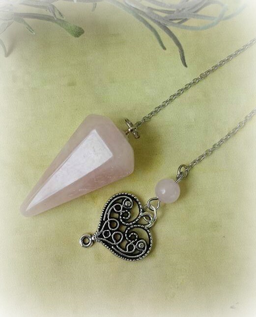 Rose Quartz Pendulum, Divination, Witchcraft Supplies, Healing Crysta…