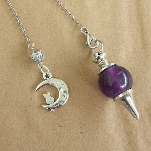 Amethyst Pendulum, Dowsing Pendulum, Witchcraft Supply, Healing Crystals, Amethyst, Crystal Pendulum, Crystal Ball, Divination