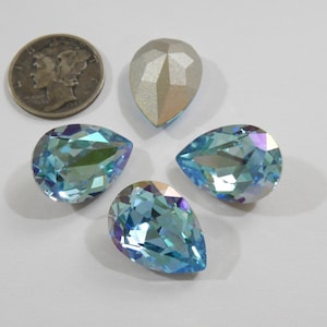 Aqua Bohemica Glimmer F (18x13mm) Preciosa 4320 Pietre fantasia a forma di pera