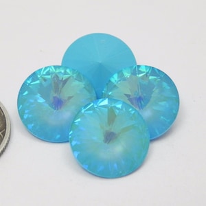 Ultralicht turkoois AB (12 mm of 18 mm) Preciosa 1122 Rivoli-stenen