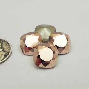 Rose Gold F 12mm Swarovski 4470 Cushion Cut Stones
