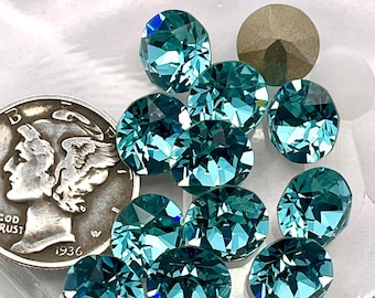 Pierres de strass Swarovski 1088 XIRIUS Chaton turquoise clair (29ss - 6 mm ou 39ss - 8 mm)