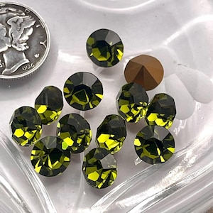 Pierres de strass Olivine GF (39ss-8 mm) Preciosa Optima Chaton