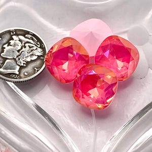 Electric Pink Ignite Lemon UNF (12mm) Swarovski 4470 Cushion Cut Stones
