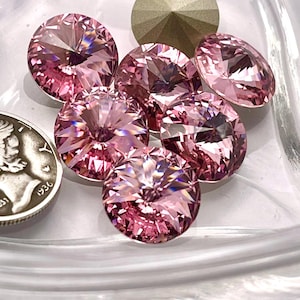 Lichtroze F (12 mm) Swarovski 1122 Rivoli-stenen