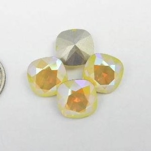 Yellow Opal Illumine F (12mm) Swarovski 4470 Cushion Cut Stones