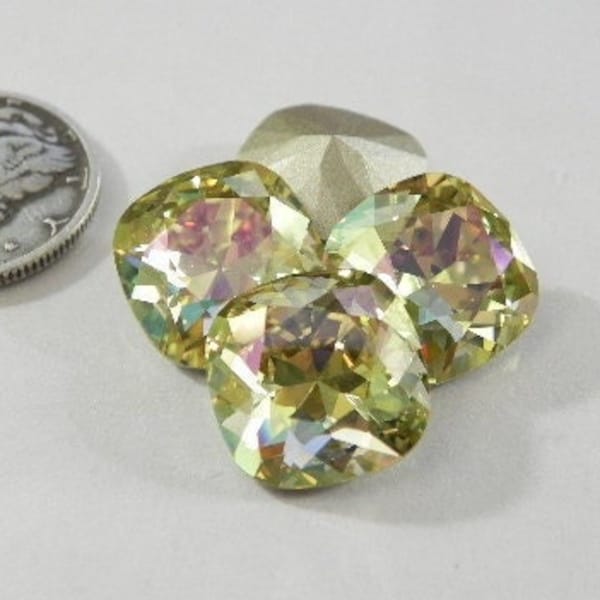 Lemon Mist F (12mm) Swarovski 4470 Cushion Cut Stones