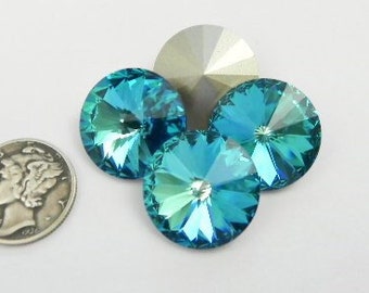 Bermuda Blue F (12mm) Swarovski 1122 Rivoli Rivoli Stones