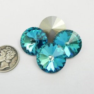 Bermuda Blue F (12mm) Swarovski 1122 Rivoli Rivoli Stones