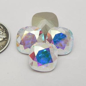 Crystal AB F (12mm) Swarovski 4470 Cushion Cut Stone