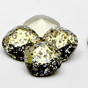 Crystal Gold Patina F (12mm) Swarovski 4470 Cushion Cut Stones