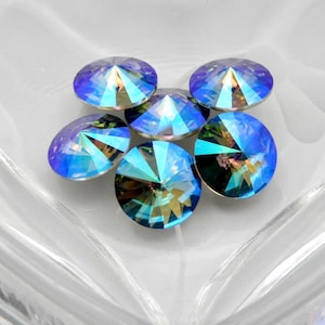 Pietre Swarovski 1122 Rivoli verdi NV F (12 mm o 14 mm)