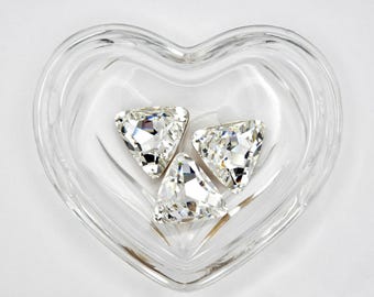 Clear Crystal Gold Foiled (23mm) RARE Swarovski 4727 Faceted Triangle Fancy Stones