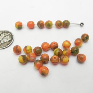 Unikite Sunset 6mm Multi Color Round Glass Beads